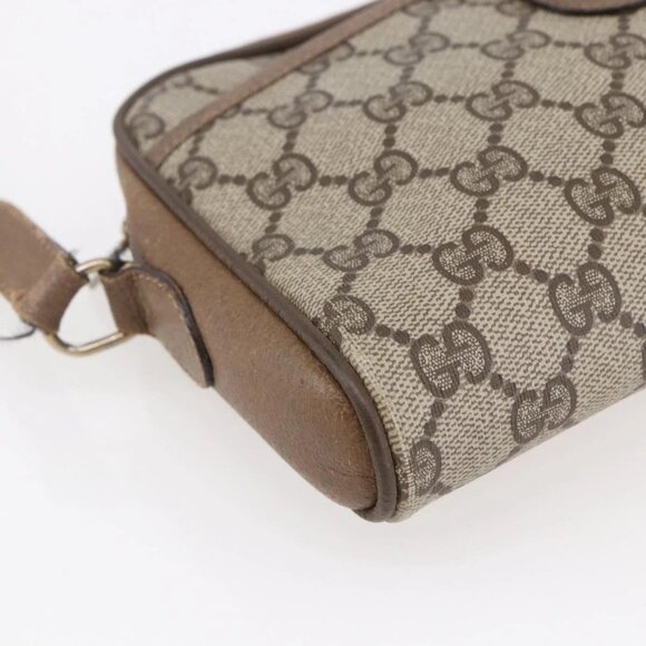 GUCCI GG Supreme Web Sherry Line Bag PVC Beige Gold 116 02 089 Auth BA7464 - Picture 11 of 16